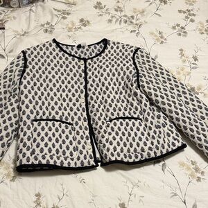 Divided Black and Cream Patterned Blazer